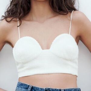Beautiful Zara White bralette Scallop Edge Crop Top